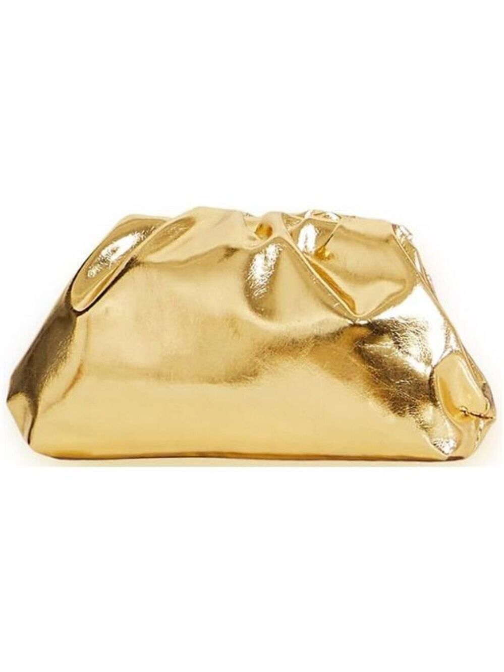 Metallic Pleated Clutch Purse Vegan Leather Ruched Cloud Bag Evening Handbag Wom